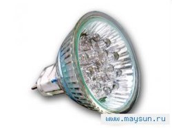 MR16-18LED 12V RED, Светодиодная лампа 1.3Вт, цоколь GU5.3